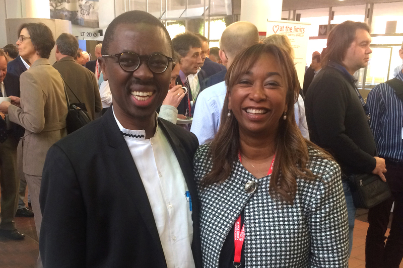 The late Prof Bongani Mayosi with UCT Assoc Prof Liesl Zühlke after she delivered a lecture on RHD at the 2017 At the Limits cardiology meeting in Cape Town.