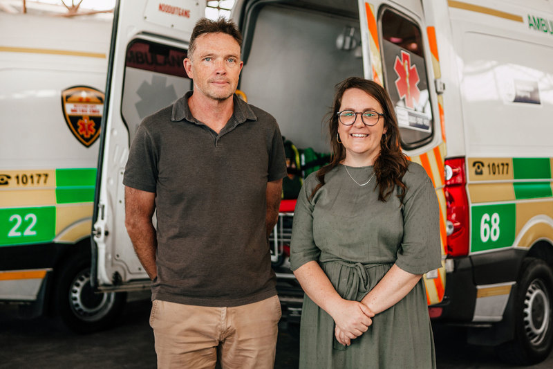 Jocelyn Park Ross hopes her research will shine a much-needed light on the importance of practising effective mountain and water safety. Pictured here with one of her supervisors, Associate Professor Peter Hodkinson from UCT’s Department of Emergency Medicine. <b>Photo</b> Robyn Walker. 