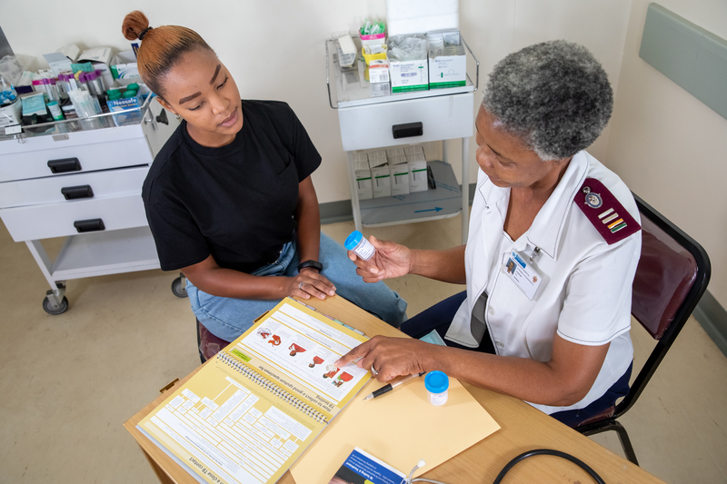 Clinical nurse practitioner using PACK in a South African primary care consultation